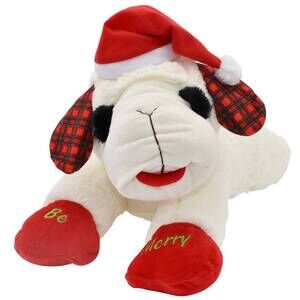 Lamb Chop Jumbo 24 in XL Plush Dog Toy Winter‎ Holiday Be Merry Squeaky Toss New